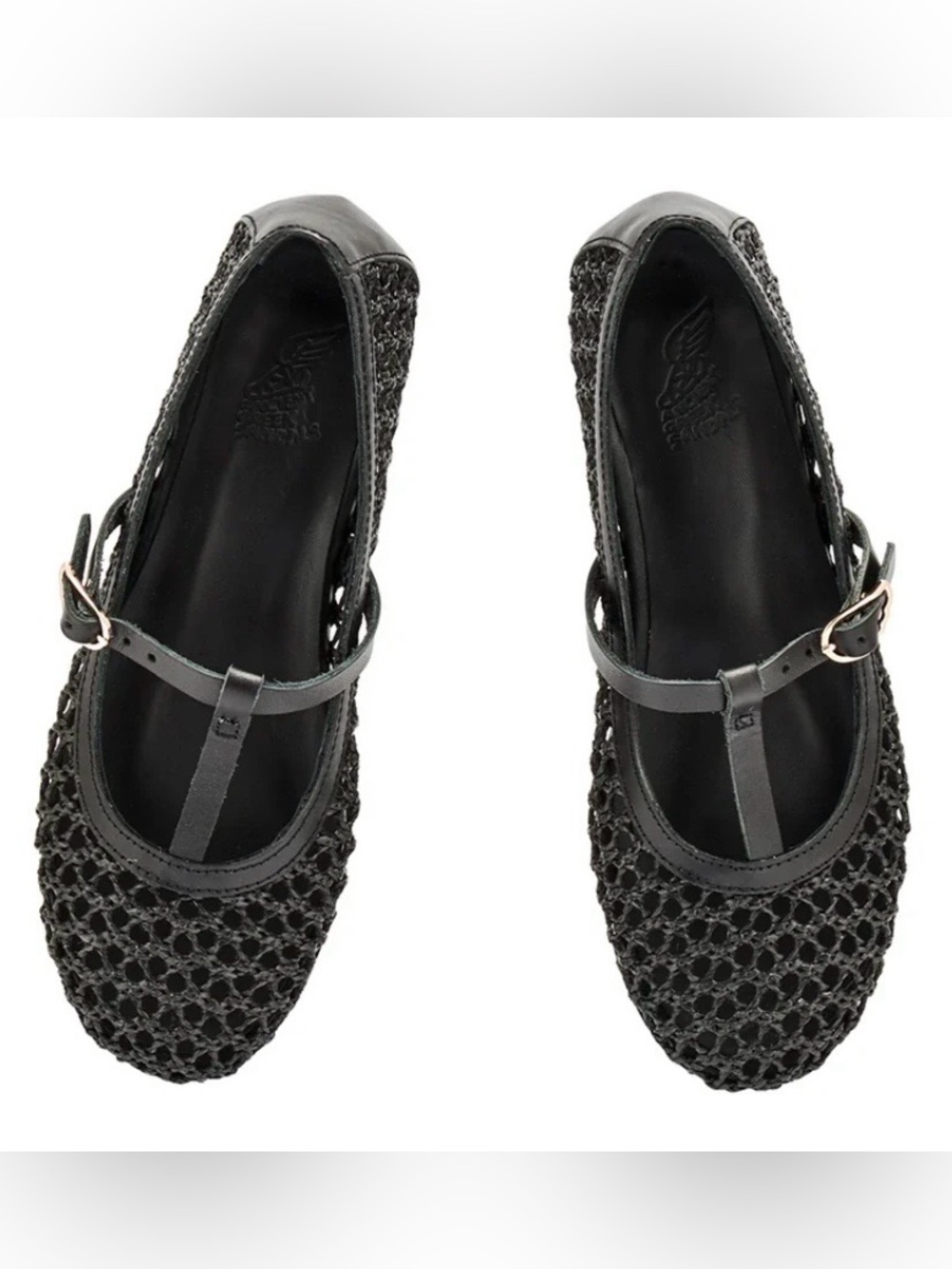 Ancient Greek Sandals Aerati Black Raffia Ballet Flats IT 40 / US 10 $380